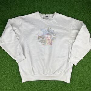 Vintage 80s 90s Northern Reflections White Nature Winter Pullover Sweatshirt L